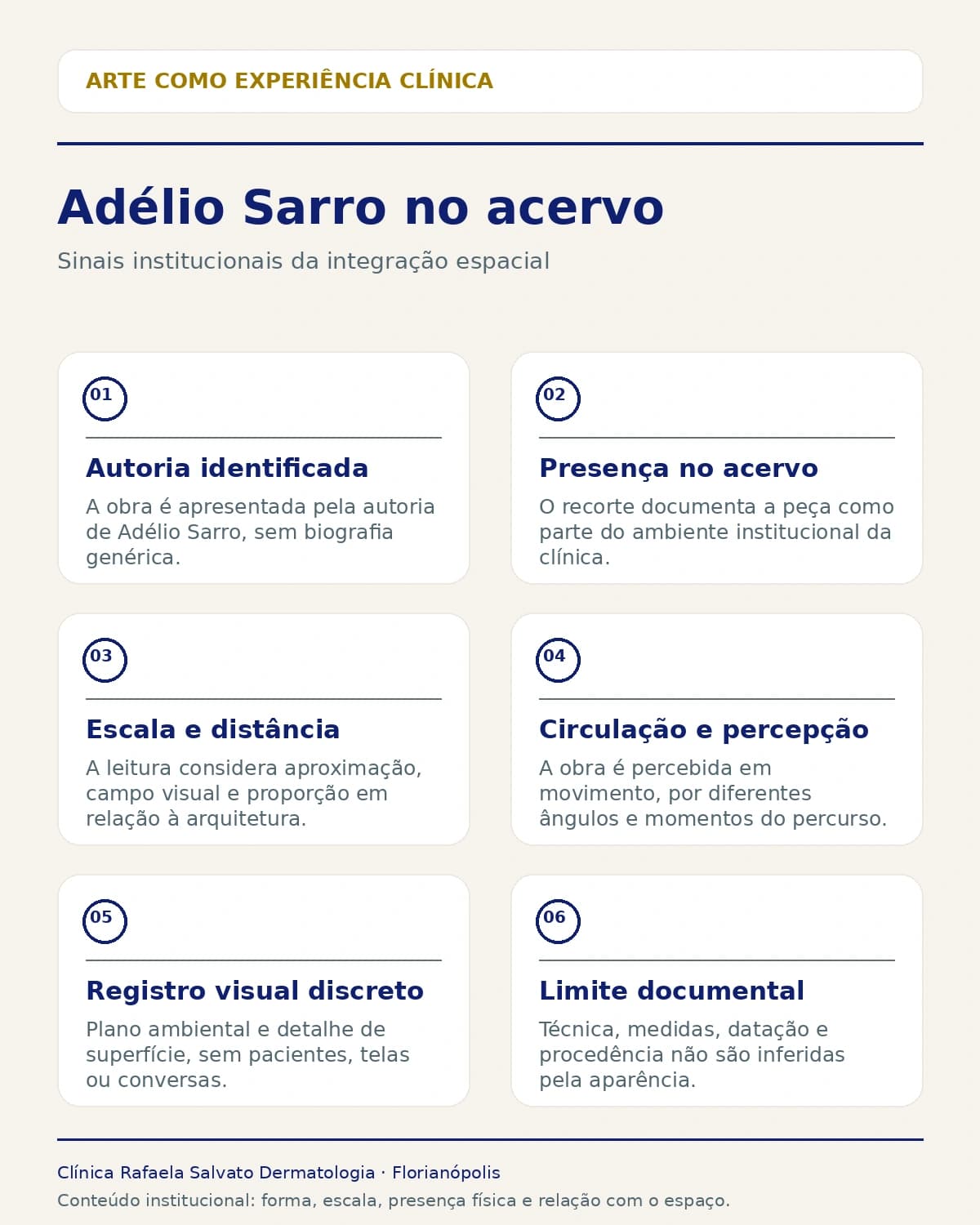 Infográfico — Adélio Sarro no acervo da Clínica Rafaela Salvato.